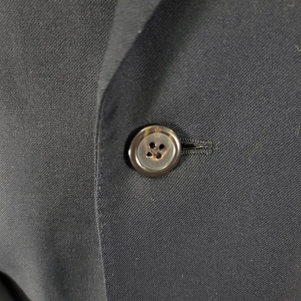 Polo Ralph Lauren Mens Sport Coat Blazer Three Button Black Navy? Twill Wool 42R